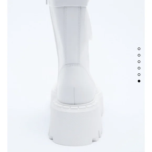 Brand New Zara LACE-UP LEATHER ANKLE BOOTS - Picture 6 of 14